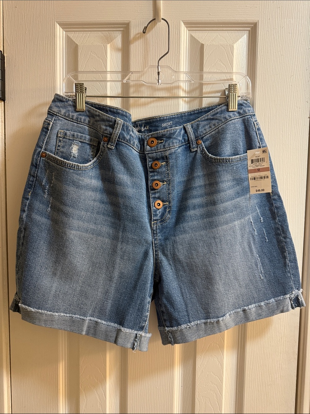 Style & Co. Light Blue Button-Fly Denim Shorts